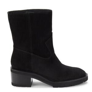 Stuart‎ Weitzman Boulevard Suede Bootie Pull On Black Moto NEW with Box 9.5